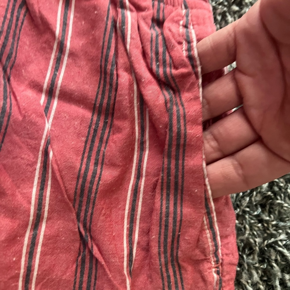 Abercrombie Kids Girls Striped Tie Front Romper Size 11 12 Pink Rust Boho Summer - Picture 3 of 6